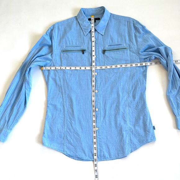 JOHN VARVATOS LIGHTWEIGHT LONG ROLL-TAB SLEEVE ZIP-POCKET BUTTON UP SHIRT SzM - Picture 12 of 13